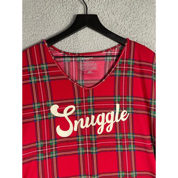 Joyspun Women's Red Plaid Snuggle Nightgown‎ Pajama Shirt Size Small Soft Lounge - Picture 2 of 7